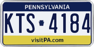 PA license plate KTS4184