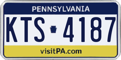 PA license plate KTS4187