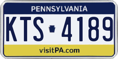 PA license plate KTS4189