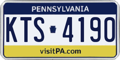 PA license plate KTS4190