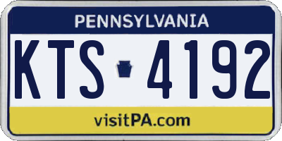 PA license plate KTS4192