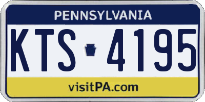 PA license plate KTS4195