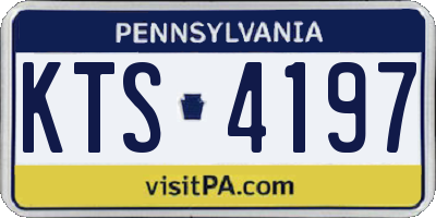 PA license plate KTS4197