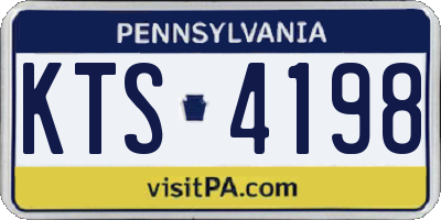 PA license plate KTS4198