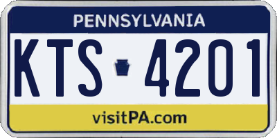 PA license plate KTS4201