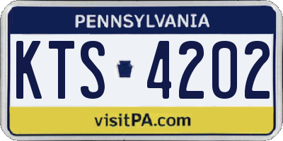 PA license plate KTS4202
