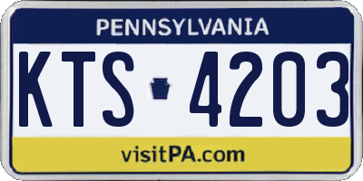 PA license plate KTS4203