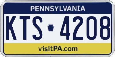 PA license plate KTS4208