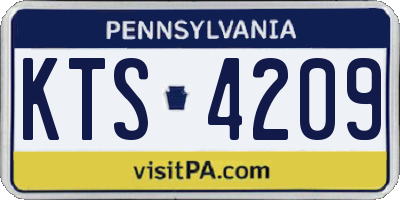 PA license plate KTS4209