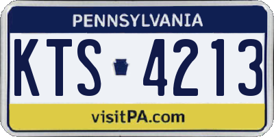 PA license plate KTS4213