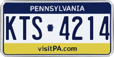 PA license plate KTS4214