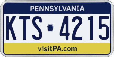 PA license plate KTS4215