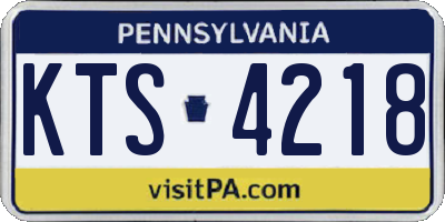 PA license plate KTS4218