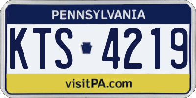 PA license plate KTS4219