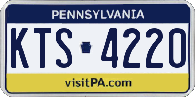 PA license plate KTS4220