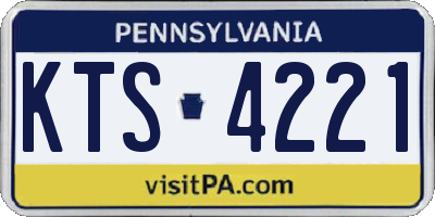 PA license plate KTS4221