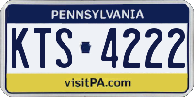 PA license plate KTS4222