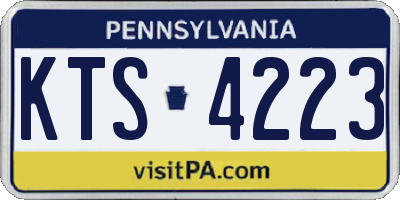 PA license plate KTS4223