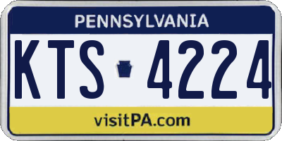 PA license plate KTS4224