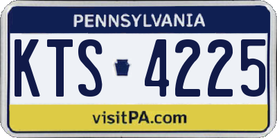 PA license plate KTS4225