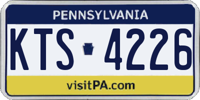 PA license plate KTS4226