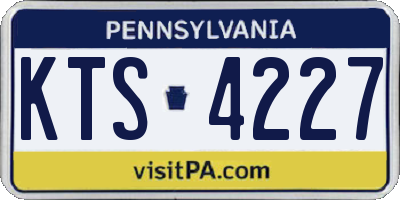 PA license plate KTS4227