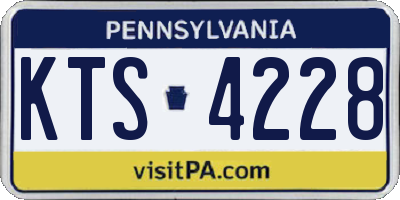 PA license plate KTS4228