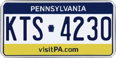 PA license plate KTS4230
