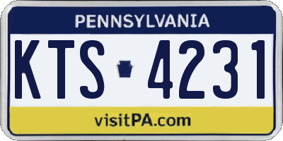 PA license plate KTS4231