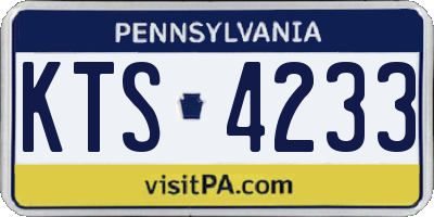 PA license plate KTS4233