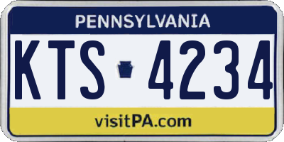 PA license plate KTS4234