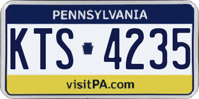 PA license plate KTS4235