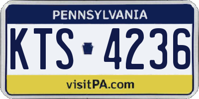 PA license plate KTS4236