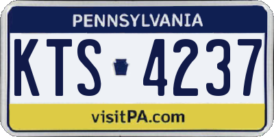 PA license plate KTS4237