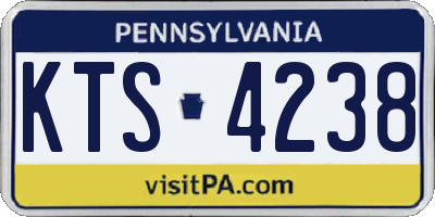 PA license plate KTS4238