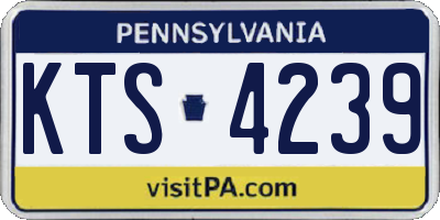 PA license plate KTS4239