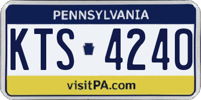 PA license plate KTS4240