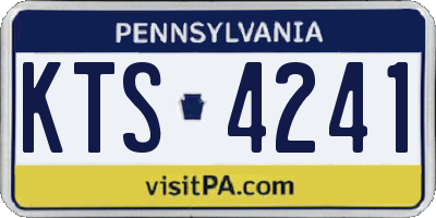 PA license plate KTS4241
