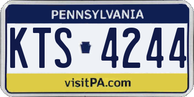 PA license plate KTS4244