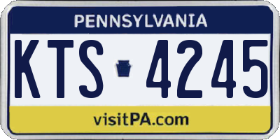 PA license plate KTS4245