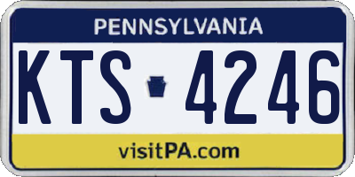 PA license plate KTS4246