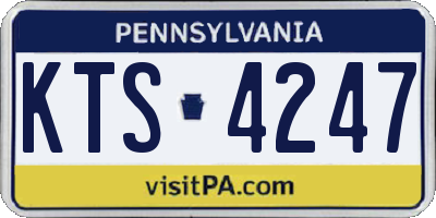 PA license plate KTS4247