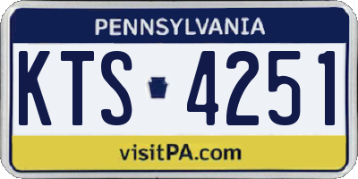 PA license plate KTS4251