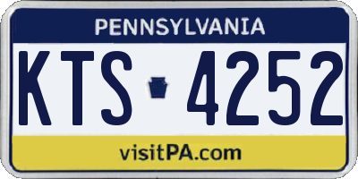 PA license plate KTS4252