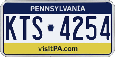 PA license plate KTS4254