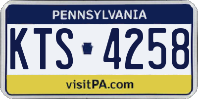 PA license plate KTS4258