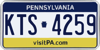 PA license plate KTS4259