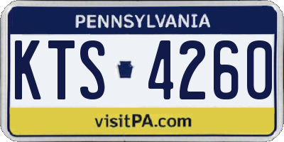 PA license plate KTS4260
