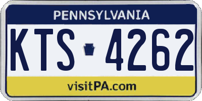 PA license plate KTS4262