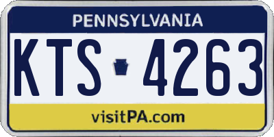 PA license plate KTS4263